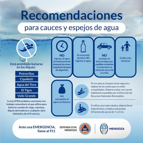 Seguridad y Justicia advierte sobre los peligros de bañarse en espejos de agua y cauces